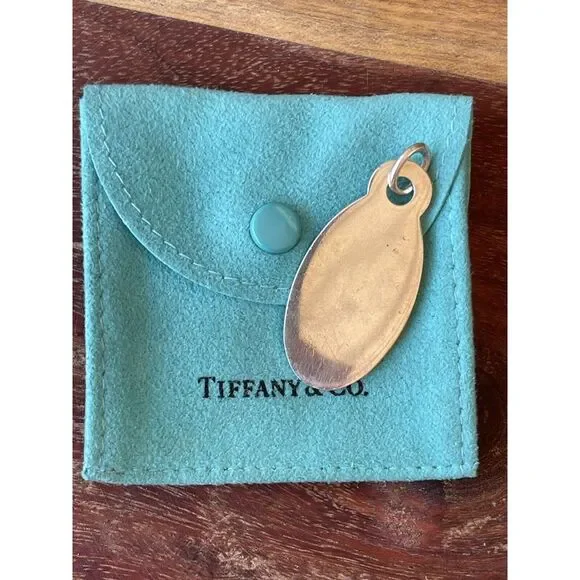 Tiffany & Co Please Return To Sterling Silver 925 Oval Tag Charm Pendant - Picture 3 of 8